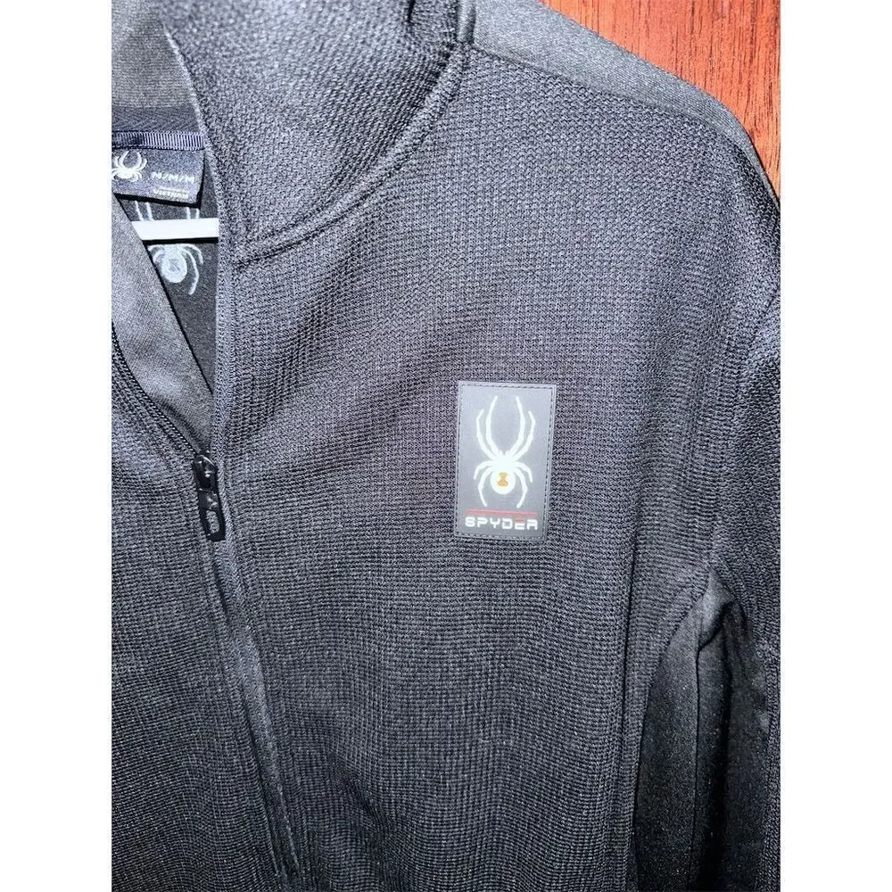 Spyder Men's Medium Full-Zip Black Jacket Casual Mid-Length Softshell - Picture 2 of 7